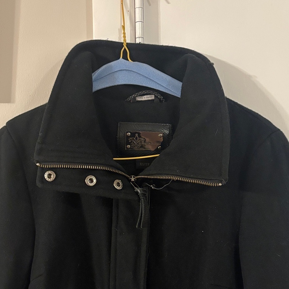 Mackage Black Wool Winter Coat Size X-Small MISSING HOOD - Picture 3 of 11